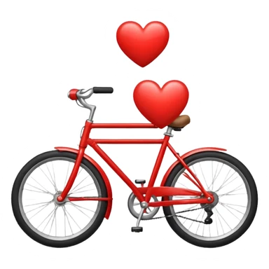a heart emoji riding a bicycle sticker
