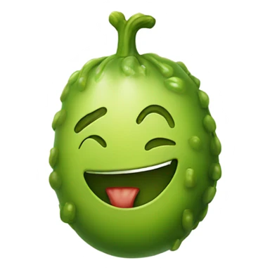 a smiley face holding a pickle  sticker