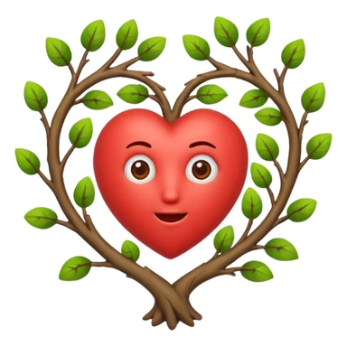 nature bard character heart sign with branches sticker