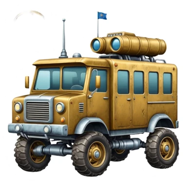  antique tall truck robotic twelve passenger Moon rover  sticker