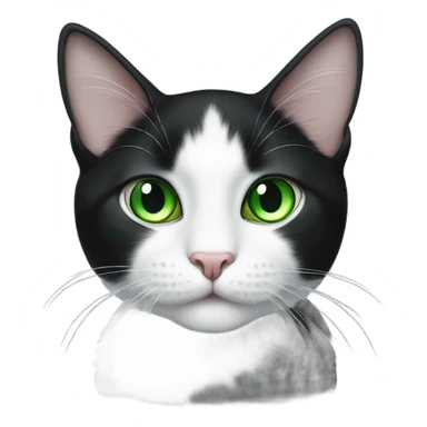 Black and white cat with green eyes sticker
