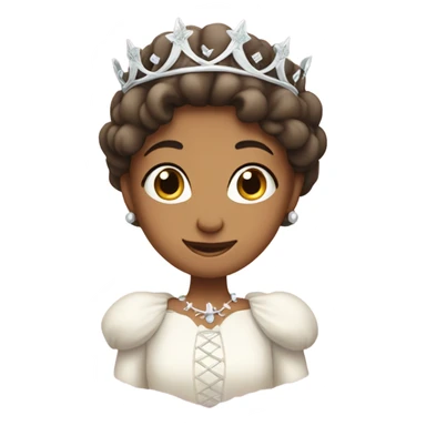 white princess with hands flat under chin grinning  sticker