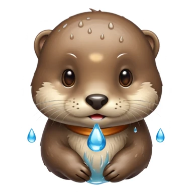 otter with a drop of sweat sticker