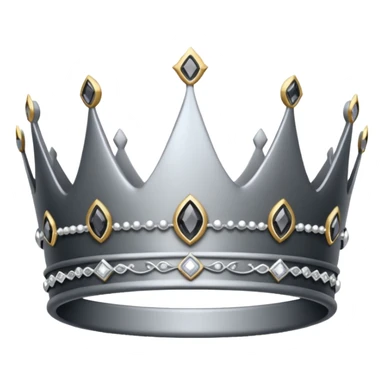 silver feminine crown with gray spinel sticker