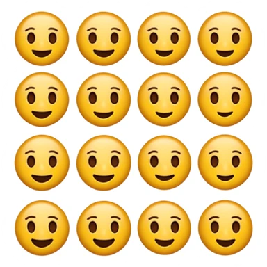 Koyu renk, dağınık dalgalı saçlı, kısa kahküllü, yuvarlak gözlüklü ve büyük kahverengi gözlü bir genç kadının yüzünü gösteren emoji tarzı illüstrasyon. Hafif bir gülümseme veya tatlı bir sırıtış ifadesi var. Cilt tonu açık. sticker