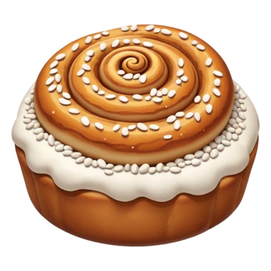 cinnemon bun with a lots white sugar pebbles on top sticker