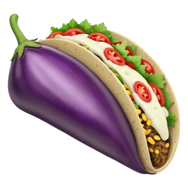 Eggplant inside of taco  sticker