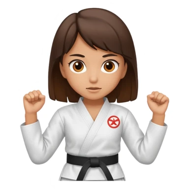 Karate Brunette girl whit brown or black belt sticker