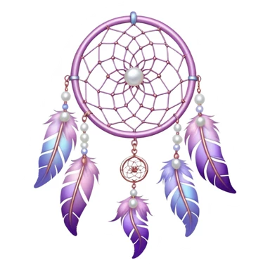 Iridescent Pastel white-pink-Violet-purple lavender dreamcatcher, white bead pearls, silver accents, rose metal  sticker