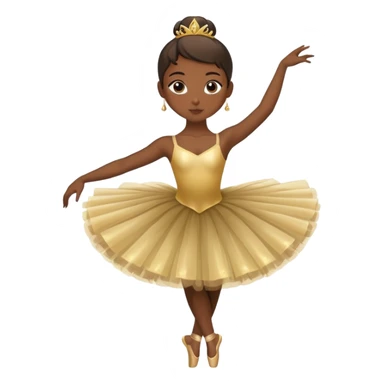 dark-skinned ballerina with golden tutu in classic pose sticker