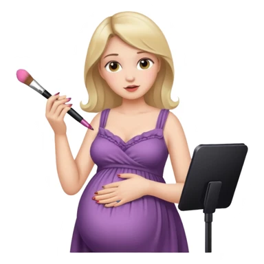 Pregnant women doing makeup  sticker