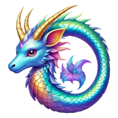 Epic legendary complex detailed iridescent gradients aesthetic-scenery-Fakémon-creature sticker