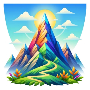 "Generate an inspiring emoji for spiritual growth. Upward arrows, growing plants, ascending light, mountain peaks, or transformation symbols. No human figures - focus on growth, progress, and spiritual elevation through abstract shapes." sticker