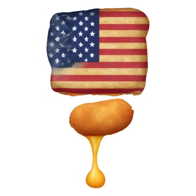 inverted american flag and eaten chicken nugget sticker