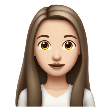 pink Parisian brunette girl long straight hair and brown eyes and pale skin  sticker