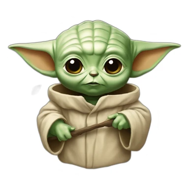 Bébé Yoda qui mange un tocos sticker