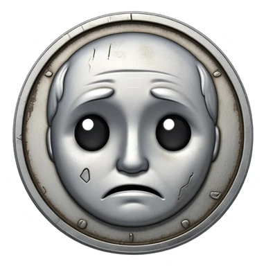 25 cent silver sad face art sticker