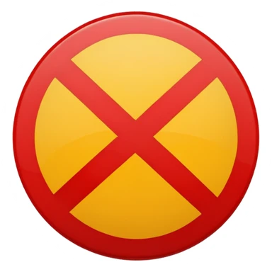 um circulo vermelho com uma barra transversal, semelhando a um simbolo de proibido, semelhante as placas de transito sticker