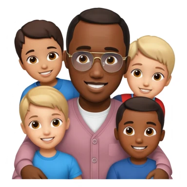 Diddy with kids sticker