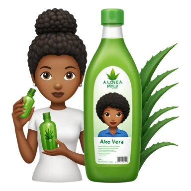 Bottle of Aloe Vera Pre-Poo. The label on the bottle should have a picture of a black woman with afro holding aloe. vera leaf. sticker