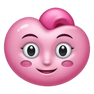  Coração metade rosa e metade branco emoji sem borda  sticker