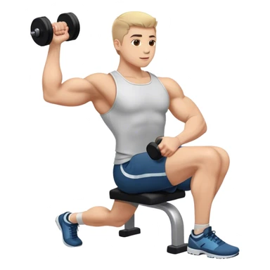 Seated Dumbbell Tricep Extension, 90-degree elbows sticker