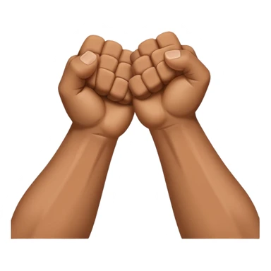 Two fists crossed over each other at the wrists like being handcuffed just without the cuffs in an upward and downword motion sticker