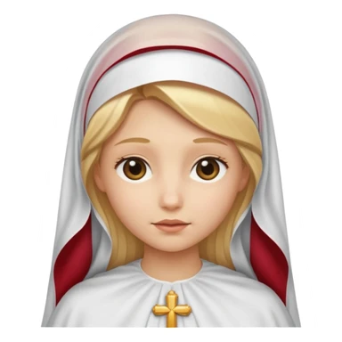 Blonde girl with Catholic veil sticker