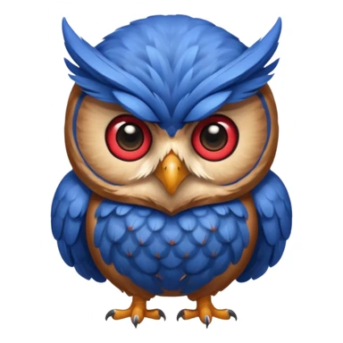 Quiero un búho con una camiseta azul y el medio que diga una u gigante y roja sticker