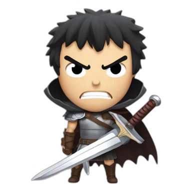 angry berserk guts carrying a huge sword on his shoulder sticker