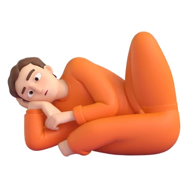 emoji representing 'la flemme' extreme laziness: character with heavy eyelids, slouched posture, lying down or dragging feet, evoking boredom, tiredness, giving up before starting, optionally with blanket, couch, or thought bubble with 'pfff…' sticker