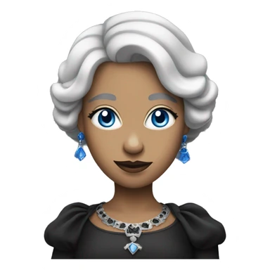 Queen of spades with short grey hair amd blue eyes sticker