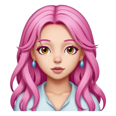 Doja Cat with pink long hair sticker