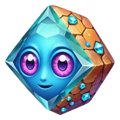 very sharp gem mineral looking like reefs, very shiny with two eyes sticker