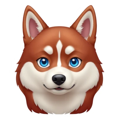 cute, disney-style red siberian husky with blue eyes sticker