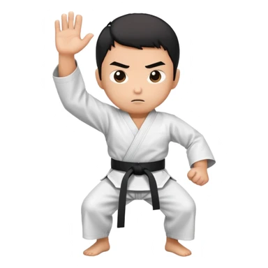 karate person wearing a black belt sticker