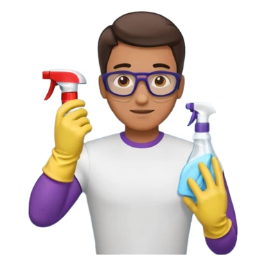 man Cleaning the bathroom sticker