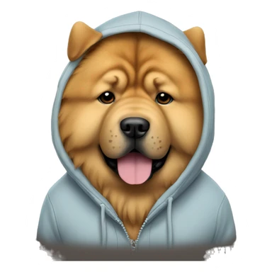 A chow chow dog wearing a hoodie sticker