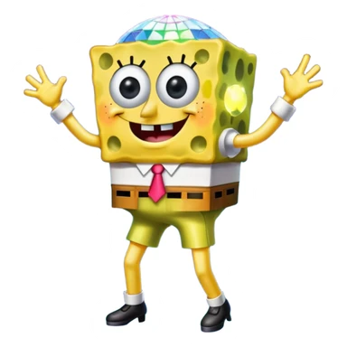 spongebob squarepants on a disco sticker