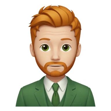 ginger man with bun hair with green suit  sticker