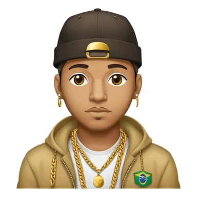 Brazilian rapper Chefin with cap and gold chain sticker