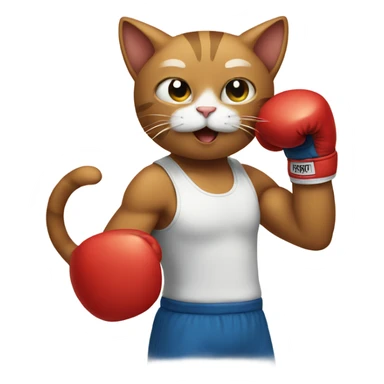 Cat boxing  sticker