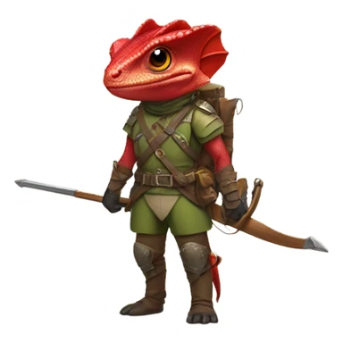 Red chameleon dnd ranger sticker