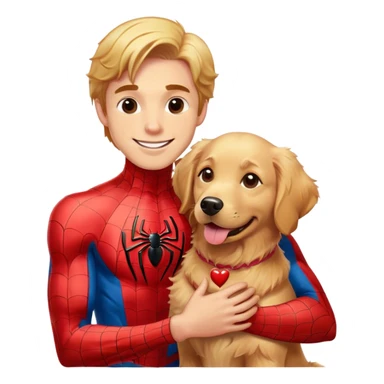 Spider-Man with his Golden Retriever wishing everybody a happy Valentine’s Day sticker