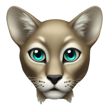 winged black puma with turquoise eyes flying sticker