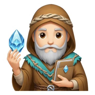 crystal druid character holding rune envelope sticker