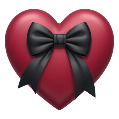 burgundy  heart with black bow sticker