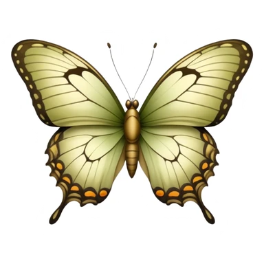 Cinematic realistic khaki butterfly sticker