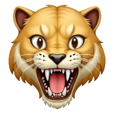 saber-toothed cat with gigantic canine teeth four times longer than its entire body, extremely exaggerated fangs sticker
