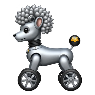 Stylish Military Robot poodle dog with wheels  sticker